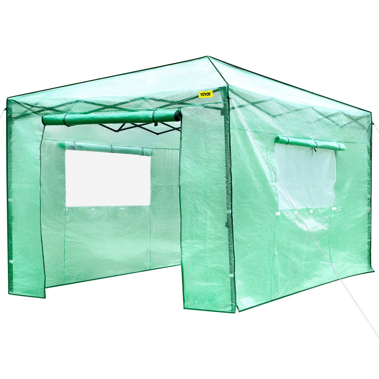 VEVOR 12'x 8'x 8' Pop-Up Greenhouse, Set Up in Minutes, Portable Greenhouse with Doors & Windows. High Strength PE Cover & Powder-Coated Steel