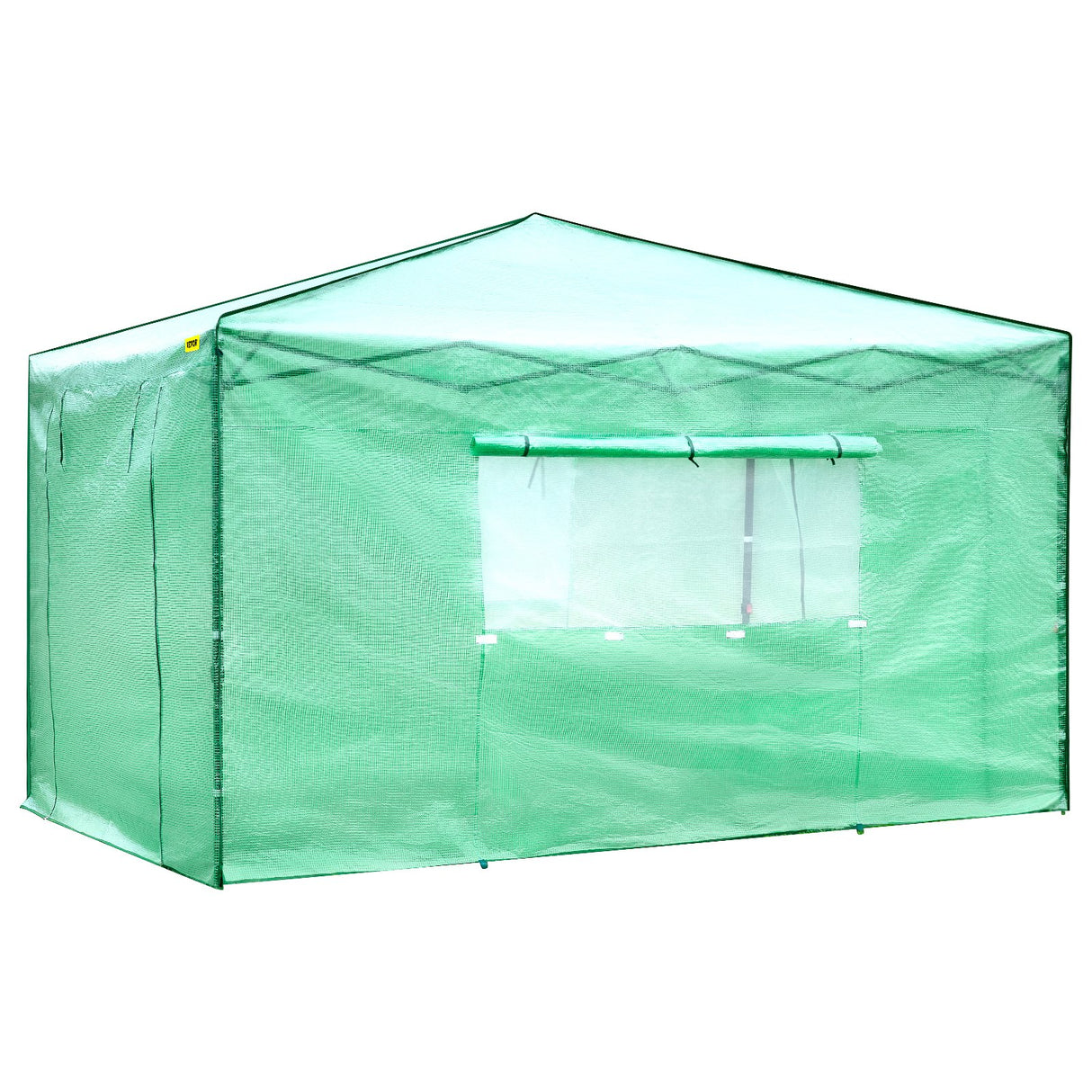 VEVOR 12\'x 8\'x 8\' Pop-Up Greenhouse, Set Up in Minutes, Portable Greenhouse with Doors & Windows. High Strength PE Cover & Powder-Coated Steel Construction