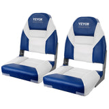 VEVOR Boat Seats, 555 mm High Back Boat Seat, Folding Boat Chair with Thickened Sponge Padding and Hinge, Fold-Down Boat Captain Chairs for Fishing Boat, Sightseeing Boat, Speedboat, Canoe, 2-Pack