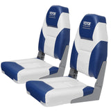 VEVOR Boat Seats, 555 mm High Back Boat Seat, Folding Boat Chair with Thickened Sponge Padding and Hinge, Fold-Down Boat Captain Chairs for Fishing Boat, Sightseeing Boat, Speedboat, Canoe, 2-Pack - Extra Image