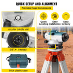 Automatic Optical Level 24X Optical Auto Level Kit High Precision Height/Distance/Angle Level Measure Builders Level with Magnetic Dampened Compensator and Transport Lock, IP54 Waterproof