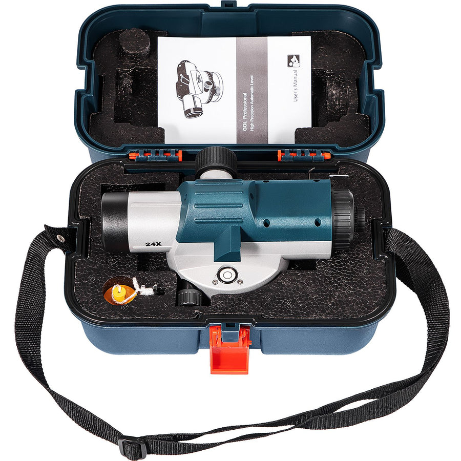 Automatic Optical Level 24X Optical Auto Level Kit High Precision Height/Distance/Angle Level Measure Builders Level with Magnetic Dampened Compensator and Transport Lock, IP54 Waterproof