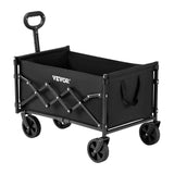 VEVOR Collapsible Wagon Carts, 120L & 225LBS Folding Wagons with All-Terrain Wheels, Heavy Duty Outdoor Utility Cart with Adjustable Handle, Portable Camping Cart for Beach Grocery Garden Black - Extra Image