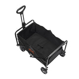 Collapsible Folding Wagon, 2 cu.ft Grass Wagon Cart with All-Terrain 5in Wheels, Heavy Duty Folding Wagon Cart 220 lbs Weight Capacity with Drink Holders, Sports Wagon for Camping, Shopping, Gar