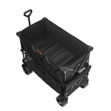 VEVOR Foldable Double Decker Wagon, 400L Collapsible Wagon Cart with All-Terrain Wheels, Heavy Duty Folding Wagon Cart 350-450 lb Weight Capacity for Camping, Shopping, Garden, 52