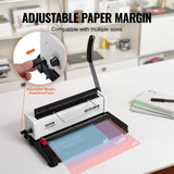 VEVOR Coil Spiral Binding Machine, Manual Book Maker 34-Holes Binding 120 Sheets, Punch Binder with Adjustable Side Margin, for Letter Size, A4, A5 - Side View