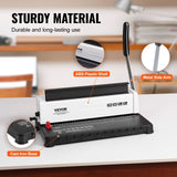 VEVOR Coil Spiral Binding Machine, Manual Book Maker 34-Holes Binding 120 Sheets, Punch Binder with Adjustable Side Margin, for Letter Size, A4, A5 - 45-Degree Angle
