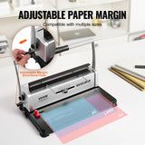 VEVOR Coil Spiral Binding Machine, Manual Book Maker 34-Holes Binding 120 Sheets, Punch Binder with Adjustable 3/16