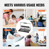 VEVOR Coil Spiral Binding Machine, Manual Book Maker 34-Holes Binding 120 Sheets, Punch Binder with Adjustable 3/16