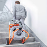 VEVOR Drain Cleaner Machine 75FT x 1/2 Inch Auto Feed with Wheels & 8 Cutters - Low Angle