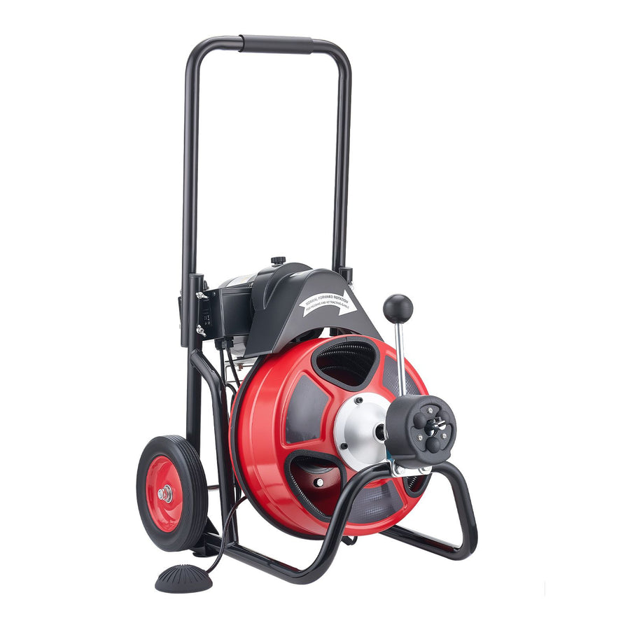 Drain Cleaner Machine 22m x 13mm, Auto Feed Sewer Snake Auger on Wheels, Portable Drain Cleaning Machine with, image 10