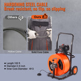 VEVOR Drain Cleaner Machine Electric Drain Auger 100 FT x 3/4In Auto Feed - Side View
