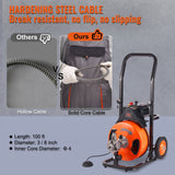 VEVOR Drain Cleaner Machine Electric Drain Auger 100 FT x 3/8 In Auto Feed - Side View