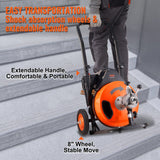 VEVOR Drain Cleaner Machine Electric Drain Auger 100 FT x 3/8 In Auto Feed - 45-Degree Angle