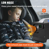 VEVOR Diesel Air Heater 8KW, All in One 12V Truck Heater, Parking Heater with Black LCD, Remote Control, Fast Heating Diesel Heater for RV Truck, Boat, Bus, Car Trailer, Motorhomes - 45-Degree Angle