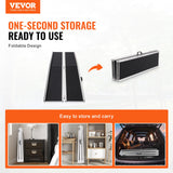 VEVOR Portable Wheelchair Ramp, 213 cm 363 kg Capacity, Non-Slip Aluminum Folding Threshold Ramp, Foldable Mobility Scooter Ramp Wheel Chair Ramp, Handicap Ramp for Home Steps, Stairs, Doorways, Curbs - Front View
