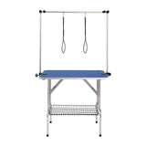 VEVOR Pet Grooming Table Two Arms with Clamp, 915 x 610mm Dog Grooming Station, Foldable Pets Grooming Stand for Medium and Small Dogs, Free Two No Sit Haunch Holder with Grooming Loop, Bearing 150kg