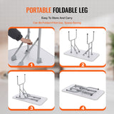 VEVOR Pet Grooming Table Two Arms with Clamp, 117cm Dog Grooming Station, Foldable Pets Grooming Stand for Medium and Small Dogs, Free Two No Sit Haunch Holder with Grooming Loop, Bearing 149.7kg