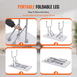 VEVOR Pet Grooming Table Two Arms with Clamp, 117cm Dog Grooming Station, Foldable Pets Grooming Stand for Medium and Small Dogs, Free Two No Sit Haunch Holder with Grooming Loop, Bearing 149.7kg - 45-Degree Angle