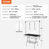 VEVOR Pet Grooming Table Two Arms with Clamp, 117cm Dog Grooming Station, Foldable Pets Grooming Stand for Medium and Small Dogs, Free Two No Sit Haunch Holder with Grooming Loop, Bearing 149.7kg - Close-Up Angle
