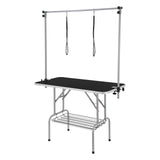 VEVOR Pet Grooming Table Two Arms with Clamp, 117cm Dog Grooming Station, Foldable Pets Grooming Stand for Medium and Small Dogs, Free Two No Sit Haunch Holder with Grooming Loop, Bearing 149.7kg - Extra Image