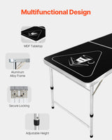 VEVOR 2.4 m Folding Beer Pong Tailgate Table Party Drinking Game Carrying Handle