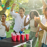 VEVOR 2.4 m Folding Beer Pong Tailgate Table Party Drinking Game Carrying Handle - Low Angle