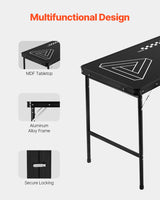 VEVOR 2.4 m Folding Beer Pong Tailgate Table Party Drinking Game Carrying Handle - Top-Down View
