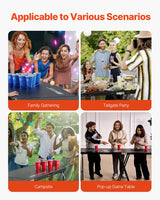 VEVOR 2.4 m Folding Beer Pong Tailgate Table Party Drinking Game Carrying Handle - Rear View