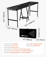 VEVOR 2.4 m Folding Beer Pong Tailgate Table Party Drinking Game Carrying Handle