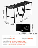 VEVOR 2.4 m Folding Beer Pong Tailgate Table Party Drinking Game Carrying Handle - Close-Up Angle