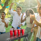 VEVOR 2.4 m Folding Beer Pong Tailgate Table Party Drinking Game Carrying Handle - Low Angle