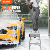 VEVOR Folding Work Platform, 330 lbs Load Capacity, Aluminum Drywall Stool Ladder, Heavy Duty Work Bench w/ Non-Slip Feet, Ideal for Washing Vehicles, Cleaning, Painting, Decorating,76 L x30 W x50.8 H cm - Front View