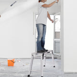 VEVOR Folding Work Platform, 330 lbs Load Capacity, Aluminum Drywall Stool Ladder, Heavy Duty Work Bench w/ Non-Slip Feet, Ideal for Washing Vehicles, Cleaning, Painting, Decorating,76 L x30 W x50.8 H cm - Low Angle