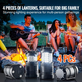 VEVOR LED Camping Lanterns Collapsible Battery Powered Flashlights Set of 4 - 45-Degree Angle