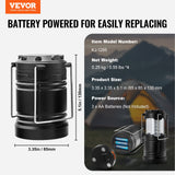VEVOR LED Camping Lanterns Collapsible Battery Powered Flashlights Set of 4 - Close-Up Angle