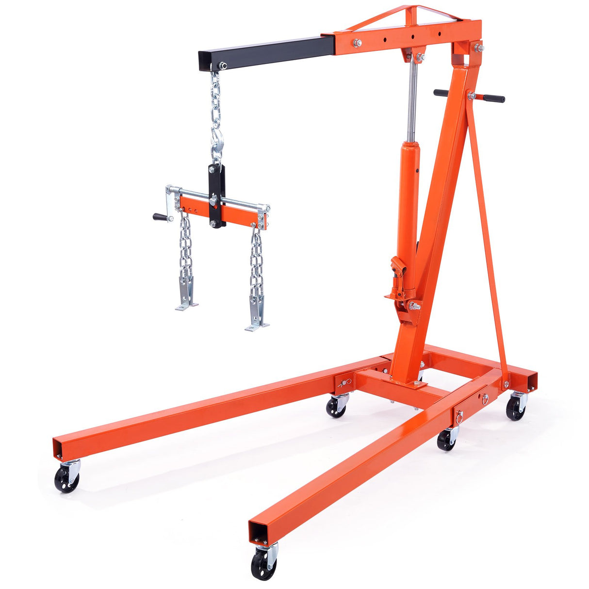 VEVOR Hydraulic Engine Hoist with Lever, 2000KG Heavy-duty Cherry Picker Shop Crane, Foldable Engine Crane and Engine Hoist leveler for Auto Repair,
