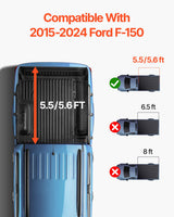 VEVOR Tri-Fold Truck Bed Tonneau Cover, Compatible with 2015-2024 Ford F-150, Lightning, Styleside 1661 mm Bed, Fit 1704 x 1656 mm/1661 x 1656 mm