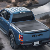 VEVOR Tri-Fold Truck Bed Tonneau Cover, Compatible with 2015-2024 Ford F-150, 2004 mm Bed, Only Fit 2004 x 1656 mm Inside Bed, 181.4 kg Load Capacity with Built-in LED Light, Quick Folding, Black - Close-Up Angle