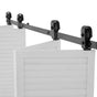 Bi-Folding Sliding Barn Door Hardware Track Kit, 76" Top Mount Track Kit, Slide Smoothly & Quietly, Heavy Duty, Easy to Install, Suitable for Four 18" Closet Pantry Laundry Doors (Not Included)
