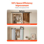Bi-Folding Sliding Barn Door Hardware Track Kit, 76" Top Mount Track Kit, Slide Smoothly & Quietly, Heavy Duty, Easy to Install, Suitable for Four 18" Closet Pantry Laundry Doors (Not Included)