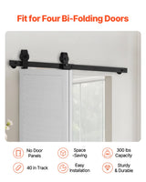 VEVOR Bi-Folding Sliding Barn Door Hardware Track Kit 40