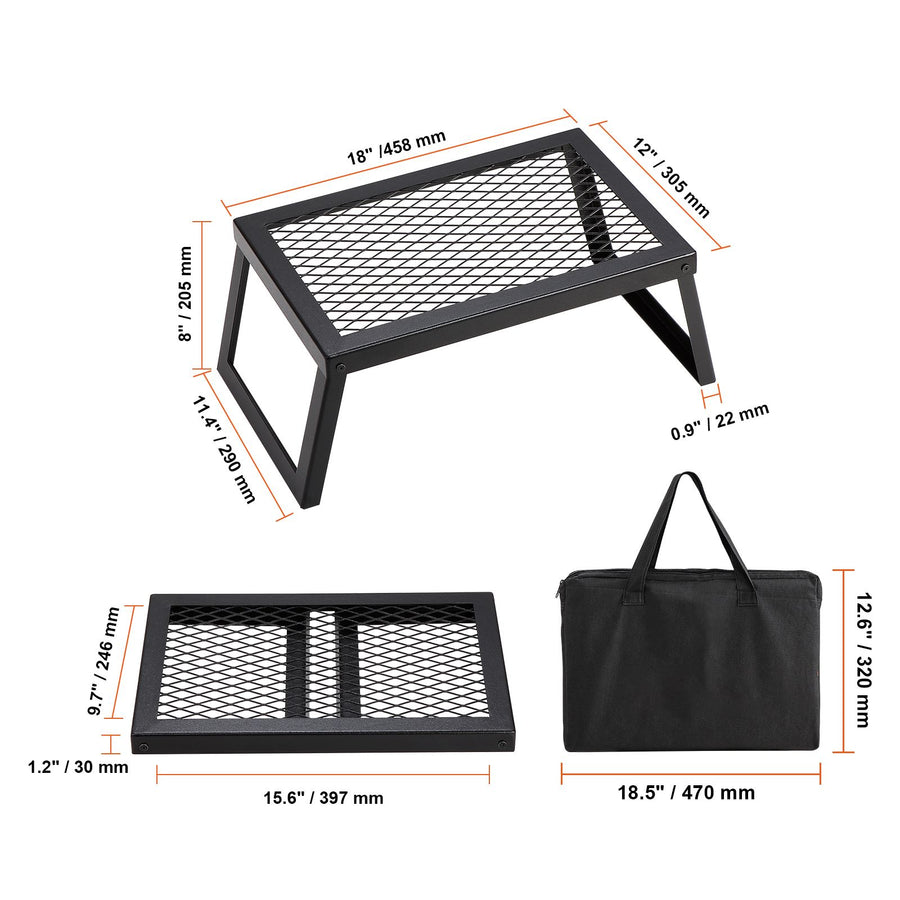 Folding Campfire Grill Portable Camping Fire Pit Steel Outdoor BBQ Picnic