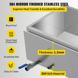 VEVOR Maple Syrup Evaporator Pan 76x41x24 cm Stainless Steel Maple Syrup Boiling Pan with Valve for Boiling Maple Syrup - Side View