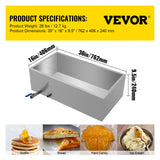 VEVOR Maple Syrup Evaporator Pan 76x41x24 cm Stainless Steel Maple Syrup Boiling Pan with Valve for Boiling Maple Syrup - Rear View