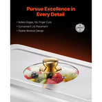 Chafing Dish Buffet Set, 8 Qt 4 Pack, Stainless Steel Chafer with 4 Full Size Pans, Rectangle Catering Warmer Server with Glass Lid Water Pan Folding Stand Fuel Holder, for Wedding Party Banquet