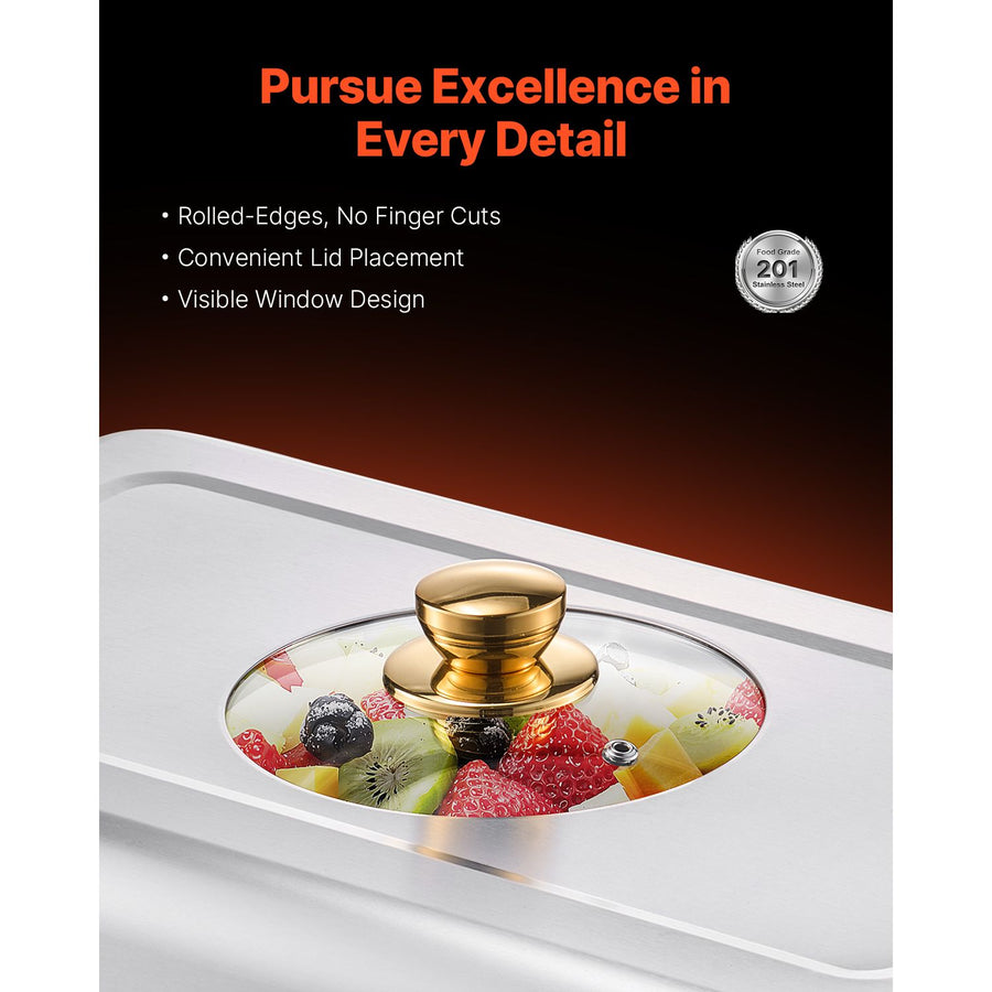 Chafing Dish Buffet Set, 8 Qt 4 Pack, Stainless Steel Chafer with 4 Full Size Pans, Rectangle Catering Warmer Server with Glass Lid Water Pan Folding Stand Fuel Holder, for Wedding Party Banquet