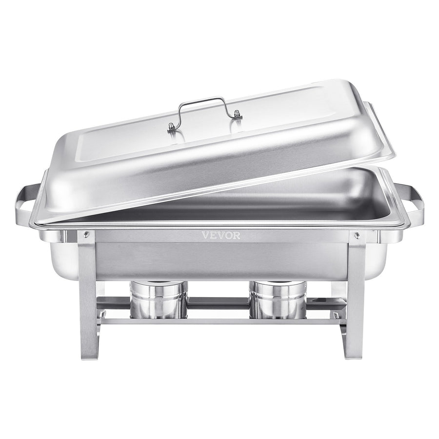 VEVOR 8 Qt 2 Pack Rectangle Chafing Dish Buffet Set Fullsize Pan Stainless Steel, image 9