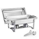 VEVOR 8 Qt 6 Pack Rectangle Chafing Dish Buffet Set Fullsize Pan Stainless Steel - Extra Image