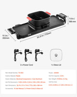 VEVOR Hot Pot with Grill 2300W 2-in-1 Electric Smokeless BBQ with Removable Pot - Close-Up Angle